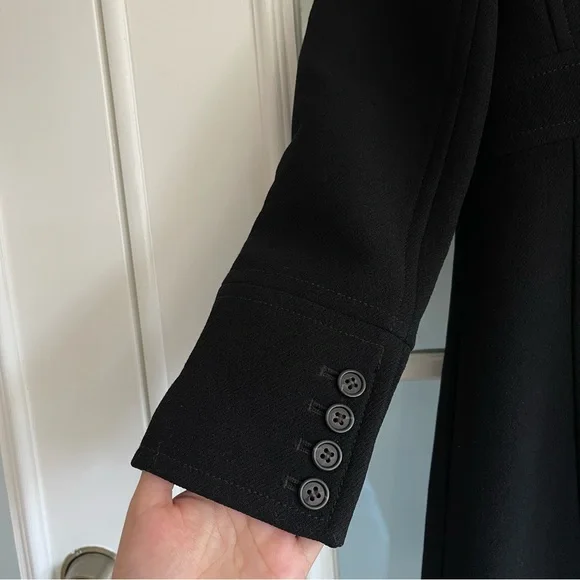 J. Crew Black Classic Lady Day Coat In Italian Double-cloth Wool With Th - Picture 12 of 16